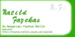 matild fazekas business card